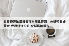 世界经济论坛报告称全球化停滞，分析师看好黄金-世界经济论坛 全球风险报告