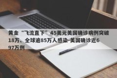 黄金“飞流直下”45美元美国确诊病例突破18万、全球逾85万人感染-美国确诊近