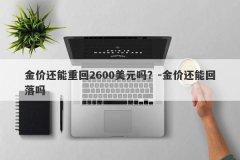 金价还能重回2600美元吗？-金价还能回落吗