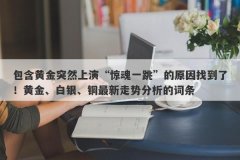 包含黄金突然上演“惊魂一跳”的原因找到了！黄金、白银、铜最新走势分析的